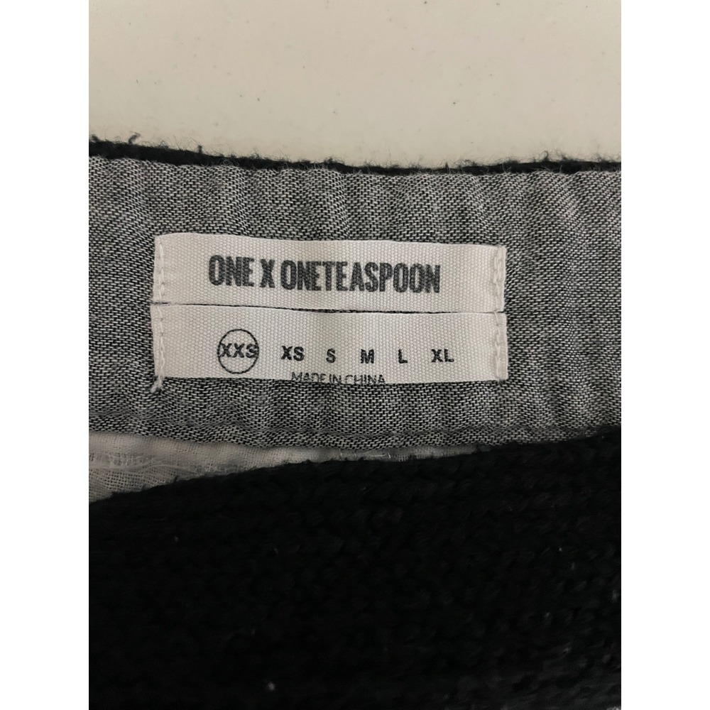 One Teaspoon Harem Pants Womens XXS Grey Black Stripe Drop Crotch Boho Trousers - Picture 8 of 10